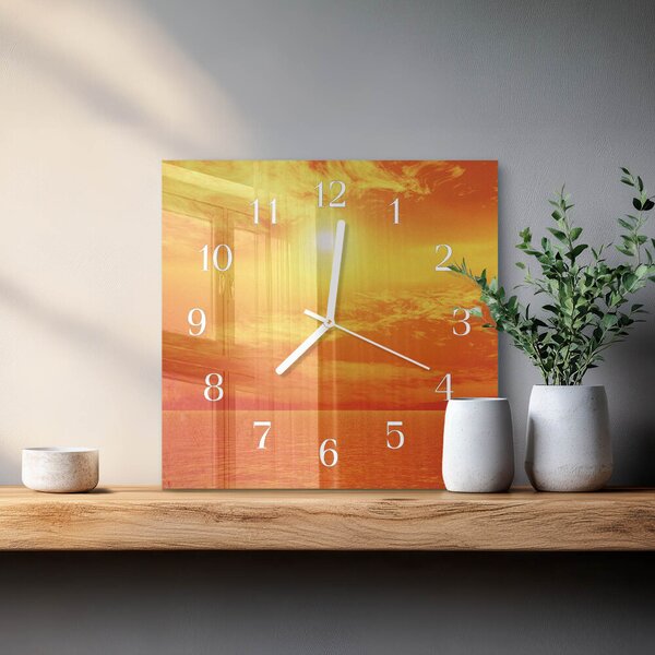 Skleněné hodiny Slunný zskb-30x30-00057434