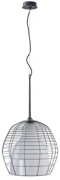 Diesel Cage large, svítidlo z černého kovu a bílého skla, 1x25W E27, prům. 45,2cm