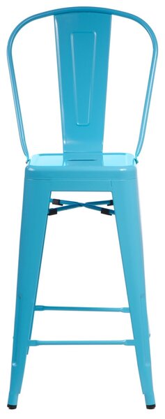 Barová židle s opěradlem Iris Back modrá