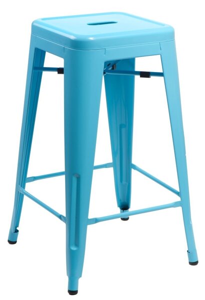 Barová židle PARIS 66cm modrá inspirovaná TOLIX