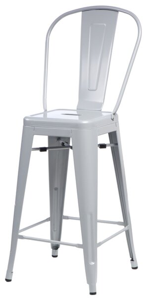 Barová židle PARIS back šedá inspirovaná TOLIX