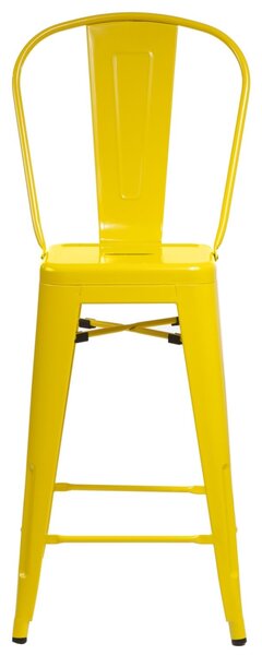 Barová židle PARIS back žlutá inspirovaná TOLIX