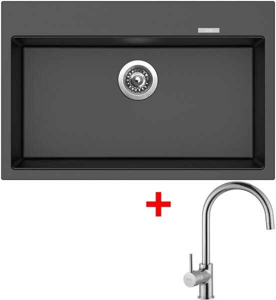 Set Sinks MAXIMO 780 Metalblack + baterie VITALIA Chrom