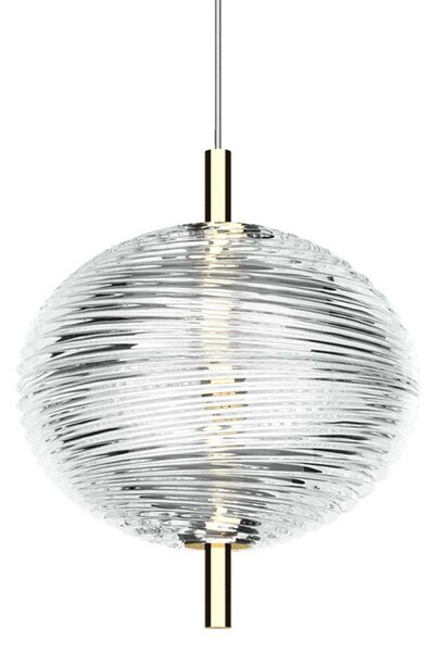 Lodes 16821 5027 Jefferson mini, závěsné svítidlo ze skla a zlatého kovu, 1x3W LED 2700K stmívatelné, výška 17,5cm