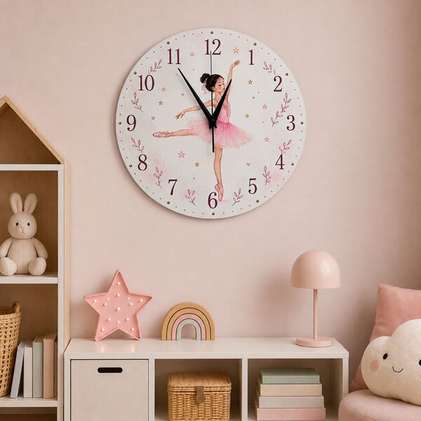 Dětské nástěnné hodiny s baletkou | BELLA: 30 cm 4790-115216 HLC91094