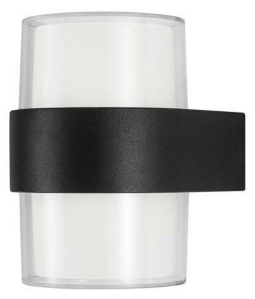 NOVA LUCE venkovní nástěnné svítidlo DARF černý hliník ABS difuzor LED 2x5W 3000K 100-240V 115st. IP65 světlo nahoru a dolů 9925666