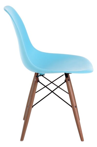 Židle P016V pp oceán modrá/tmavá, Sedák bez čalounění, Nohy: dřevo, buk, barva: modrá, bez područek buk