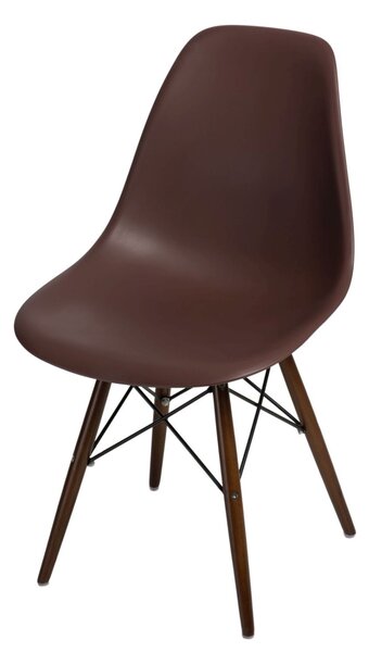 Židle P016V pp hnědá, tmavé nohy, Sedák bez čalounění, Nohy: dřevo, , barva: hnědá, bez područek lakované dřevo