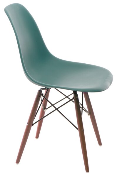 Židle P016V pp navy zelená/tmavá, Sedák bez čalounění, Nohy: dřevo, , barva: zelená, bez područek buk