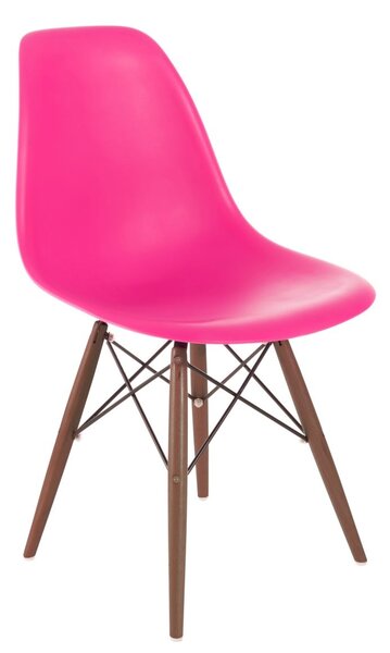 Židle P016V pp tmavá růžová/tmavá, Sedák bez čalounění, Nohy: dřevo, buk, barva: růžová, bez područek buk