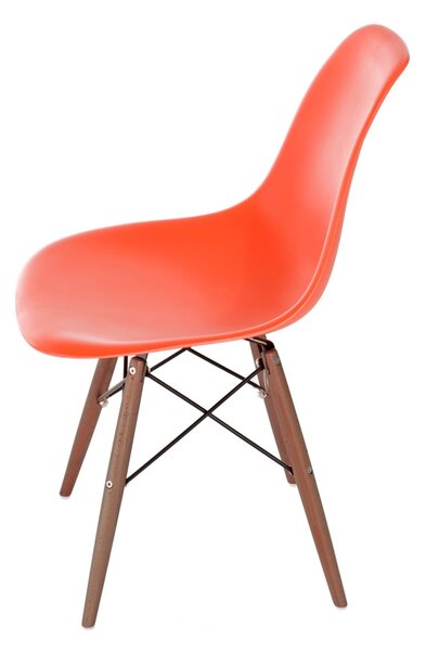 Židle P016V pp oranžová/tmavá, Sedák bez čalounění, Nohy: dřevo, , barva: oranžová, bez područek buk