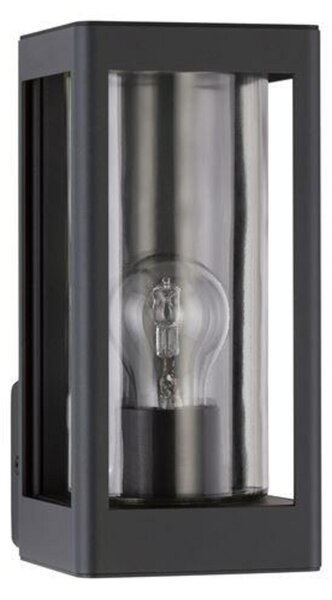 NOVA LUCE venkovní nástěnné svítidlo FIGO tmavě šedý hliník a čiré sklo E27 1x12W 220-240V bez žárovky IP54 9060192