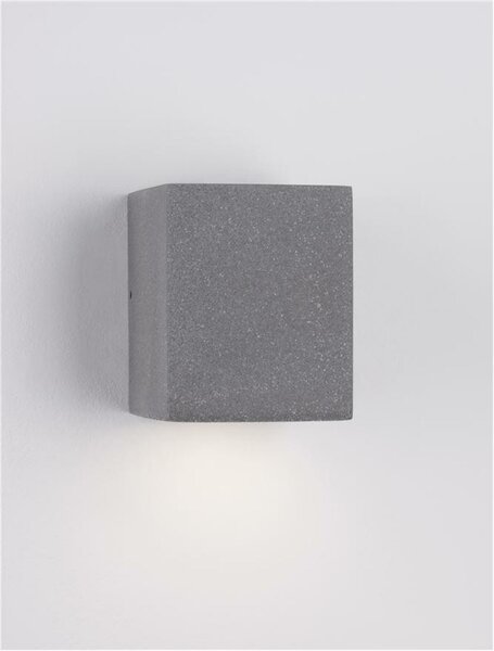 NOVA LUCE venkovní nástěnné svítidlo EMILE šedý beton skleněný difuzor LED 5W 3000K 120-230V IP65 světlo dolů 9540209