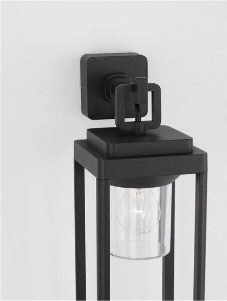 NOVA LUCE venkovní nástěnné svítidlo FIGO antracitový hliník a čirý akryl E27 1x12W 220-240V bez žárovky IP65 9492500