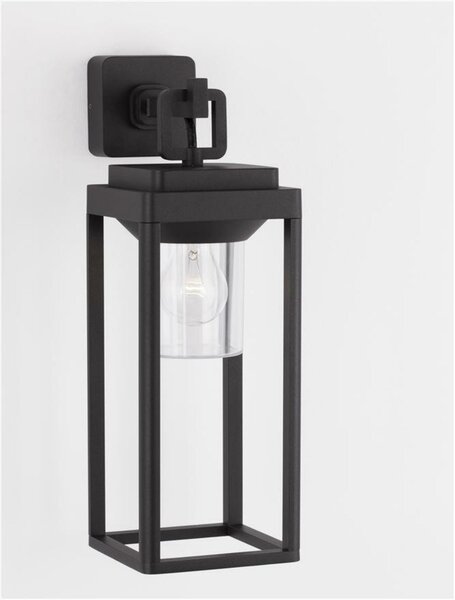 NOVA LUCE venkovní nástěnné svítidlo FIGO antracitový hliník a čirý akryl E27 1x12W 220-240V bez žárovky IP65 9492500