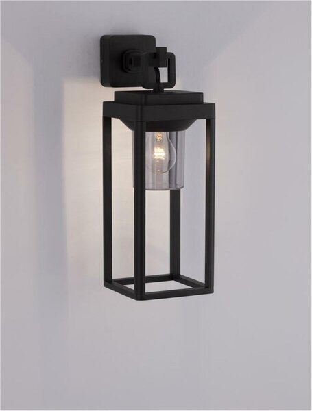 NOVA LUCE venkovní nástěnné svítidlo FIGO antracitový hliník a čirý akryl E27 1x12W 220-240V bez žárovky IP65 9492500