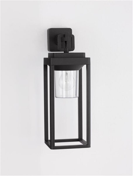NOVA LUCE venkovní nástěnné svítidlo FIGO antracitový hliník a čirý akryl E27 1x12W 220-240V bez žárovky IP65 9492500