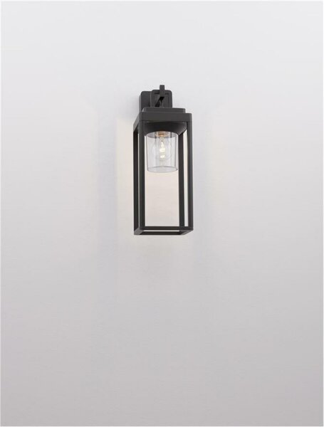 NOVA LUCE venkovní nástěnné svítidlo FIGO antracitový hliník a čirý akryl E27 1x12W 220-240V bez žárovky IP65 9492500