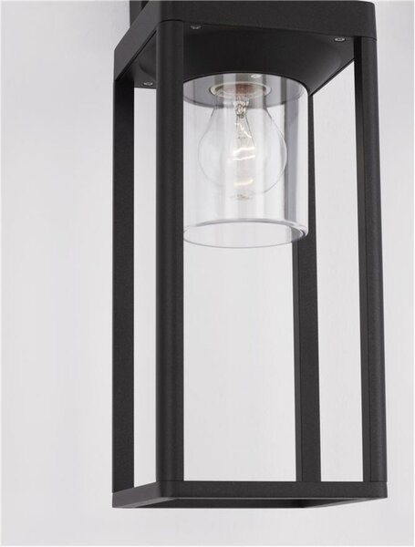 NOVA LUCE venkovní nástěnné svítidlo FIGO antracitový hliník a čirý akryl E27 1x12W 220-240V bez žárovky IP65 9492500