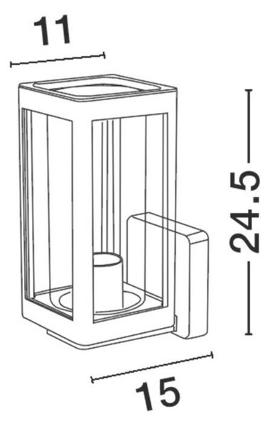 NOVA LUCE venkovní nástěnné svítidlo FIGO tmavě šedý hliník a čiré sklo E27 1x12W 220-240V bez žárovky IP54 9060192