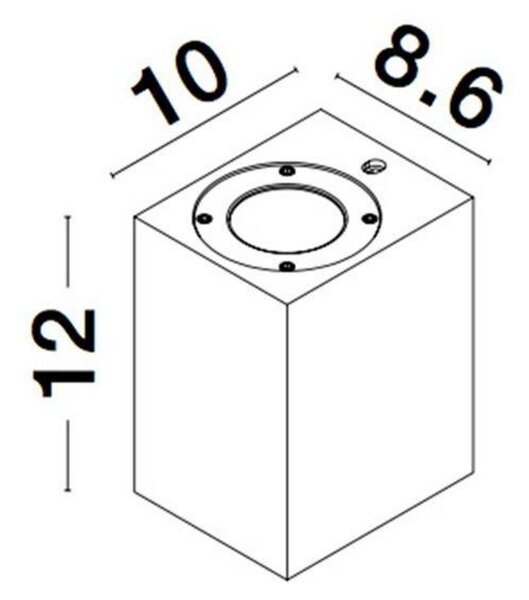 NOVA LUCE venkovní nástěnné svítidlo FUENTO bílý pískovec skleněný difuzor GU10 1x7W IP65 100-240V bez žárovky světlo dolů 9790541