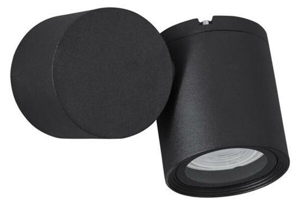 NOVA LUCE venkovní nástěnné svítidlo FOCUS černý hliník skleněný difuzor GU10 1x7W 100-240V IP54 bez žárovky 9207912