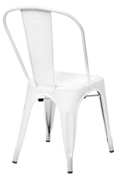 Židle PARIS bílá inspirované TOLIX, Sedák bez čalounění, Nohy: kov, , barva: bílá, bez područek kov