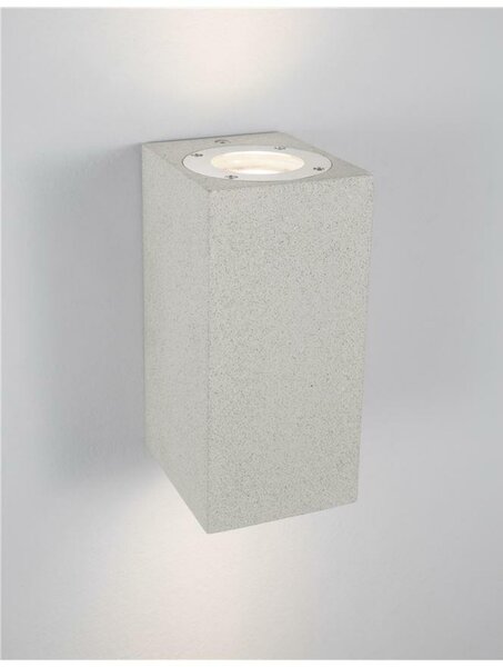 NOVA LUCE venkovní nástěnné svítidlo FUENTO bílý pískovec skleněný difuzor GU10 2x7W IP65 100-240V bez žárovky světlo nahoru a dolů 9790551