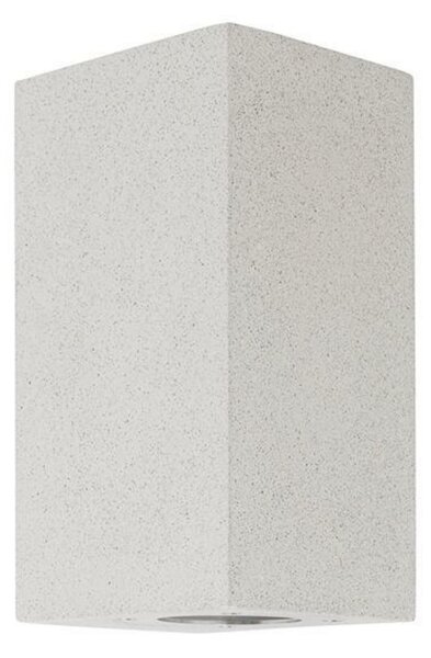 NOVA LUCE venkovní nástěnné svítidlo FUENTO bílý pískovec skleněný difuzor GU10 2x7W IP65 100-240V bez žárovky světlo nahoru a dolů 9790551