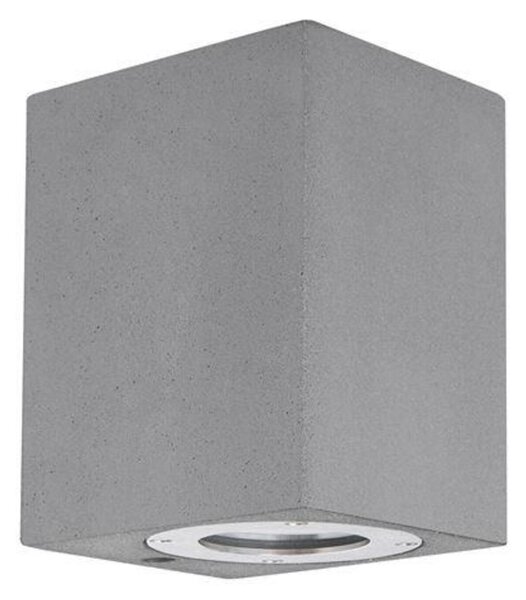 NOVA LUCE venkovní nástěnné svítidlo FUENTO šedý beton skleněný difuzor GU10 1x7W IP65 100-240V bez žárovky světlo dolů 9790542