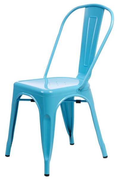 Židle PARIS modrá inspirované TOLIX, Sedák bez čalounění, Nohy: kov, , barva: modrá, bez područek kov