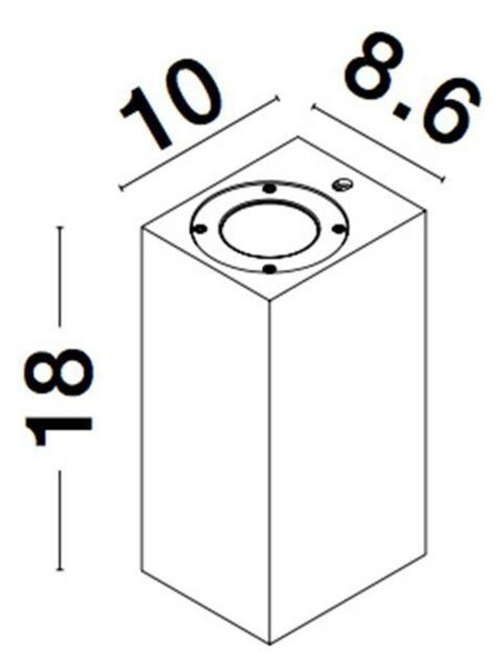 NOVA LUCE venkovní nástěnné svítidlo FUENTO bílý pískovec skleněný difuzor GU10 2x7W IP65 100-240V bez žárovky světlo nahoru a dolů 9790551