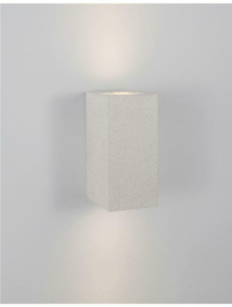 NOVA LUCE venkovní nástěnné svítidlo FUENTO bílý pískovec skleněný difuzor GU10 2x7W IP65 100-240V bez žárovky světlo nahoru a dolů 9790551