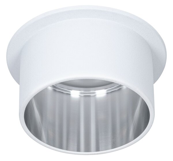 Paulmann 93384 LED Gil, bodovka v bílo-ocelové úpravě, 1x6,5W LED 2700K tříkrokové stmívání, prům. 6,8cm, IP44