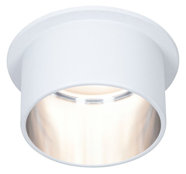 Paulmann 93384 LED Gil, bodovka v bílo-ocelové úpravě, 1x6,5W LED 2700K tříkrokové stmívání, prům. 6,8cm, IP44