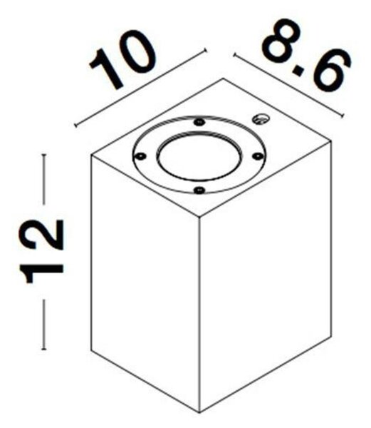 NOVA LUCE venkovní nástěnné svítidlo FUENTO šedý beton skleněný difuzor GU10 1x7W IP65 100-240V bez žárovky světlo dolů 9790542