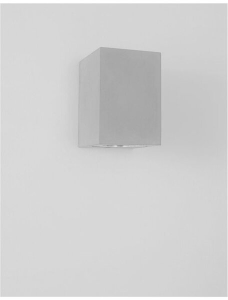 NOVA LUCE venkovní nástěnné svítidlo FUENTO šedý beton skleněný difuzor GU10 1x7W IP65 100-240V bez žárovky světlo dolů 9790542