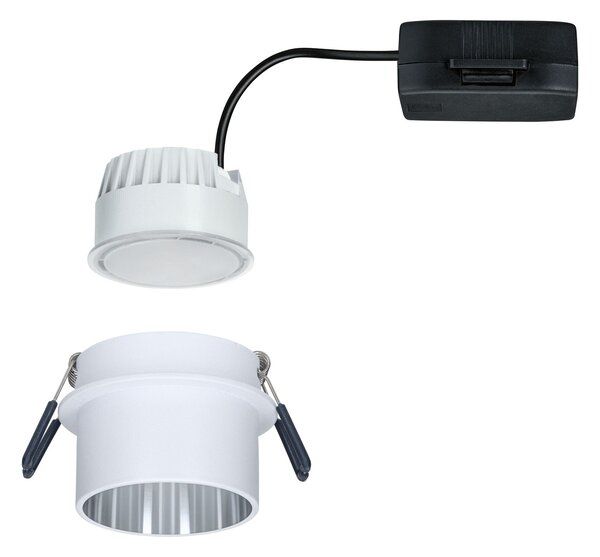 Paulmann 93384 LED Gil, bodovka v bílo-ocelové úpravě, 1x6,5W LED 2700K tříkrokové stmívání, prům. 6,8cm, IP44