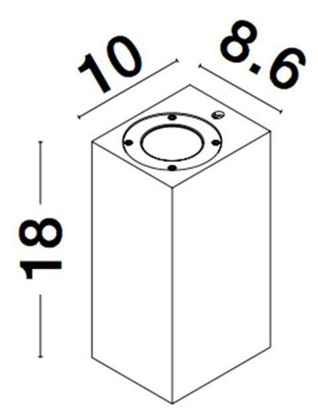 NOVA LUCE venkovní nástěnné svítidlo FUENTO šedý beton skleněný difuzor GU10 2x7W IP65 100-240V bez žárovky světlo nahoru a dolů 9790552