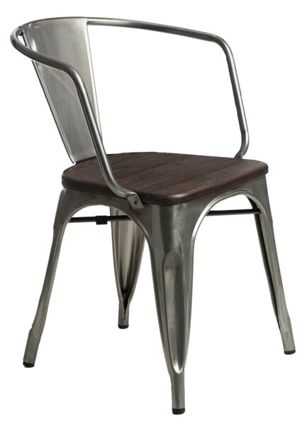 Židle Paris Arms Wood borovice broušená metalik