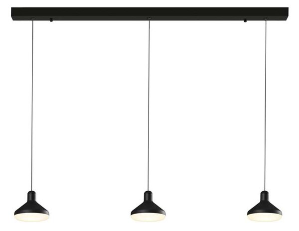 Mantra 7312 Sirio, moderní černé svítidlo se třemi závěsy LED 3x8W 1770lm 3000K, šířka 100cm