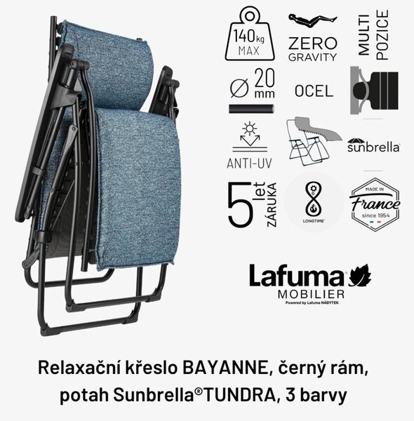Relaxační křeslo Lafuma BAYANNE Tundra šedá Granit