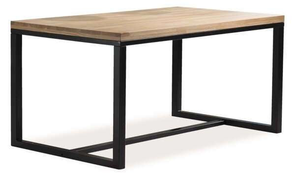 Stůl LORAS A dýha přírodní dub/černý 180x90, 180 x 90 cm, hnědá , dub