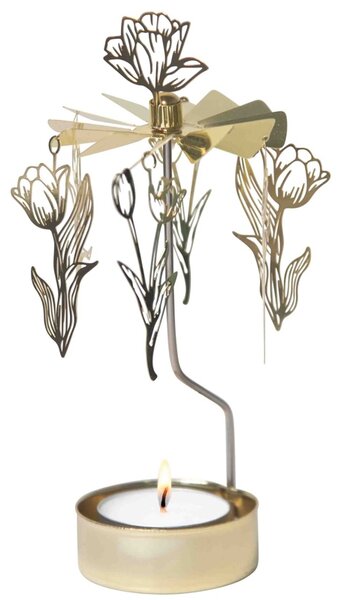 Pluto Rotující svícen Andělské zvonění Tulips - Gold PL147