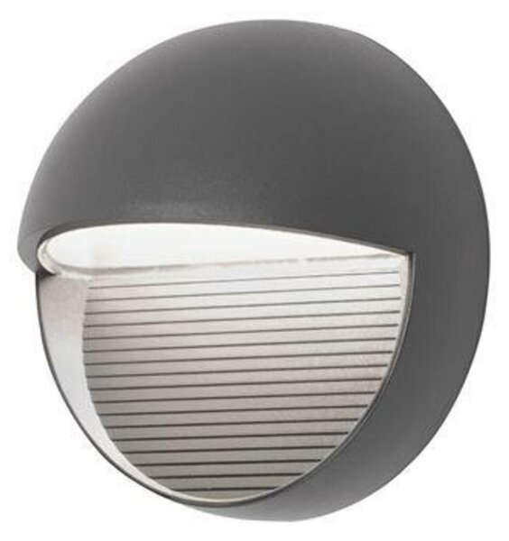 NOVA LUCE venkovní nástěnné svítidlo KRYPTON tmavě šedý hliník a sklo LED 6W 3000K 220-240V 31st. IP54 710446
