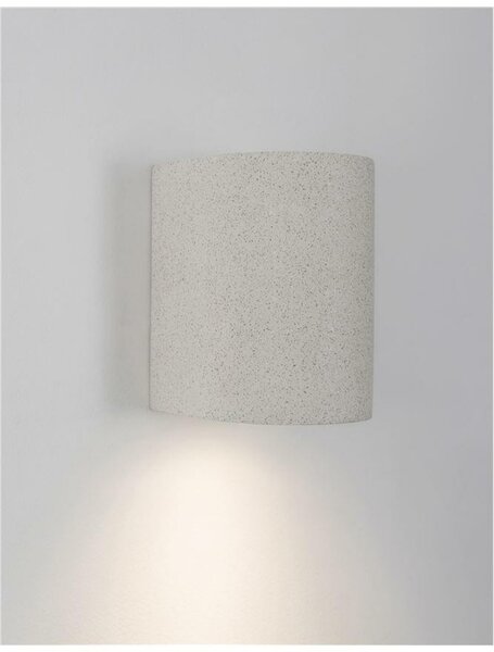 NOVA LUCE venkovní nástěnné svítidlo LIDO bílý pískovec skleněný difuzor GU10 1x7W IP65 100-240V bez žárovky světlo dolů 9790531
