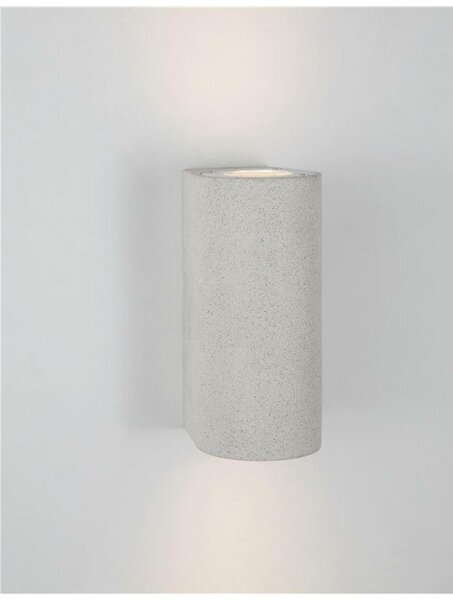 NOVA LUCE venkovní nástěnné svítidlo LIDO bílý pískovec skleněný difuzor GU10 2x7W IP65 100-240V bez žárovky světlo nahoru a dolů 9790521