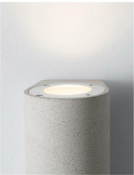 NOVA LUCE venkovní nástěnné svítidlo LIDO bílý pískovec skleněný difuzor GU10 2x7W IP65 100-240V bez žárovky světlo nahoru a dolů 9790521