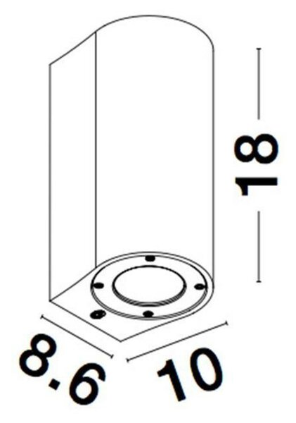 NOVA LUCE venkovní nástěnné svítidlo LIDO bílý pískovec skleněný difuzor GU10 2x7W IP65 100-240V bez žárovky světlo nahoru a dolů 9790521