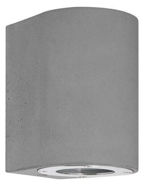NOVA LUCE venkovní nástěnné svítidlo LIDO šedý beton skleněný difuzor GU10 1x7W IP65 100-240V bez žárovky světlo dolů 9790532